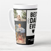 Beste vader ooit moderne 6 foto collage latte mok (Linkerhoek)