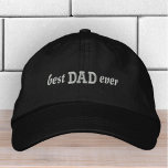 Beste vader ooit moderne eenvoudige typografie geborduurde pet<br><div class="desc">Beste papa ooit eenvoudige typografie.</div>