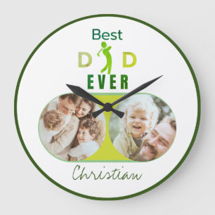 Beste vader ooit Moderne Familie Foto Fathers Day Grote Klok