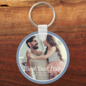Beste vader ooit Moderne Foto en Berichtenkeepslag Sleutelhanger (Voorkant)