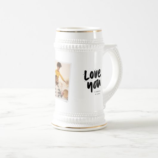 Beste vader ooit moderne foto-Vaderdag Bierpul (Voorkant rechts)