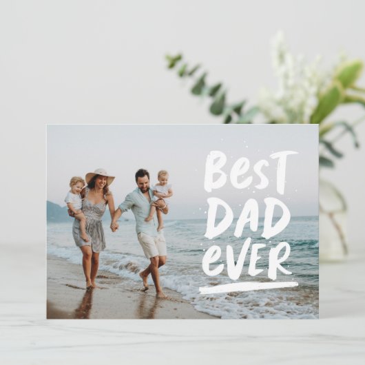 Beste vader ooit moderne foto-Vaderdag Kaart (Staand voorkant)