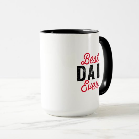 Beste vader ooit moderne foto zwarte Vaderdag Mok (Voorkant rechts)