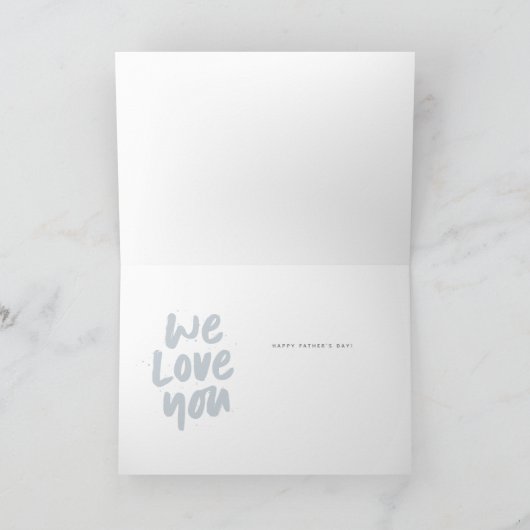 Beste vader ooit moderne fotoblauwe Vaderdag Kaart (Binnen)