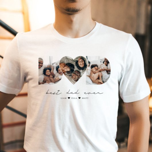 Beste vader ooit moderne fotocollage cadeau voor v t-shirt