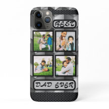 Beste vader ooit moderne grijze familie fotocollag