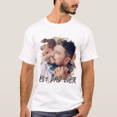 Beste Vader Ooit Moderne Grunge Aangepaste Foto T-shirt (Voorkant)