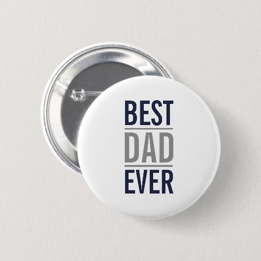 Beste vader ooit | Moderne marineblauwe Button (Voorkant /achterkant)