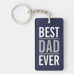 Beste vader ooit Moderne marineblauwe Sleutelhan Sleutelhanger