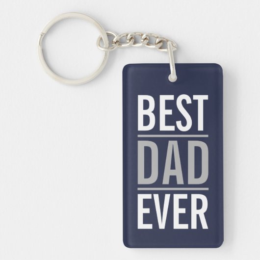 Beste vader ooit | Moderne marineblauwe Sleutelhan Sleutelhanger (Voorkant)