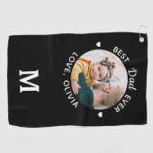 Beste vader ooit Moderne Persoonlijke Foto Golfhanddoek (Horizontaal)