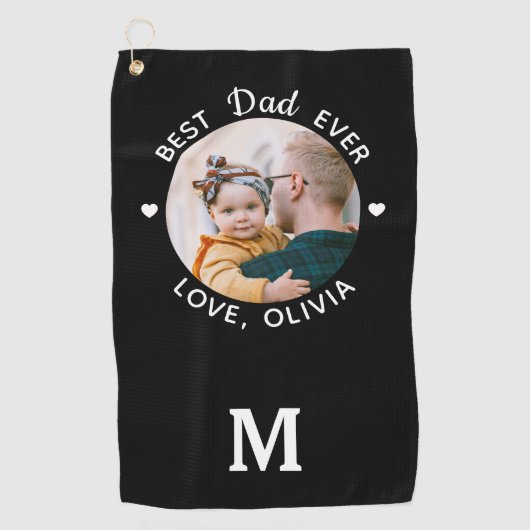 Beste vader ooit Moderne Persoonlijke Foto Golfhanddoek (Voorkant)