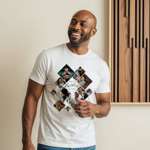 Beste Vader Ooit Moderne Persoonlijke Fotocollage Tri-Blend Shirt