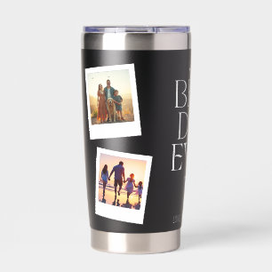 Beste vader ooit moderne snapshot stijl 4 foto's geïsoleerde drinkbeker