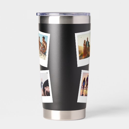 Beste vader ooit moderne snapshot stijl 4 foto's geïsoleerde drinkbeker (Rechts)