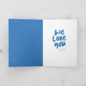 Beste vader ooit moderne trendblauw Vaderdag Kaart (Binnen)