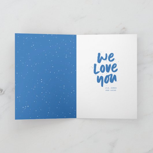 Beste vader ooit moderne trendblauw Vaderdag Kaart (Binnen)