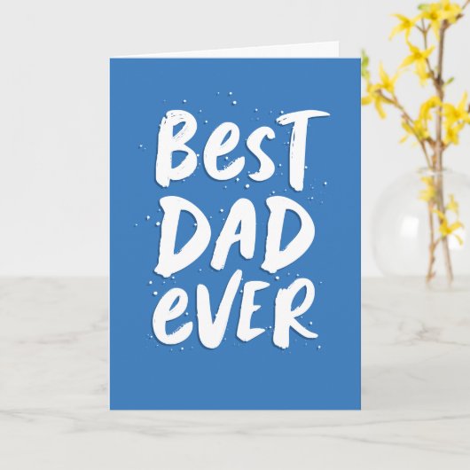 Beste vader ooit moderne trendblauw Vaderdag Kaart (Gele Bloem)