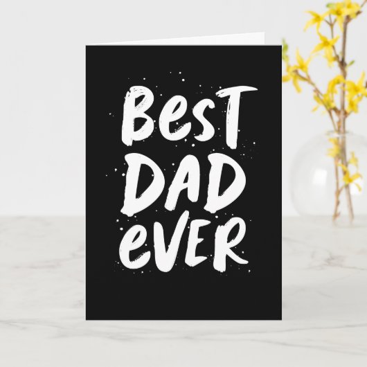 Beste vader ooit moderne trendy zwarte Vaderdag Kaart (Gele Bloem)
