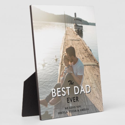 Beste vader ooit Moderne Typografie Volledige foto Fotoplaat (Zijkant)