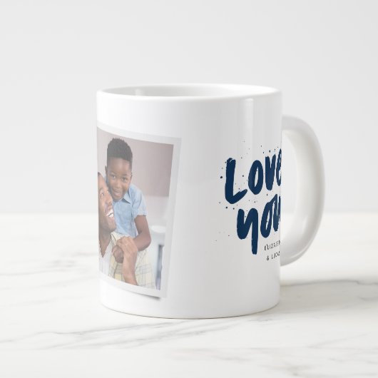 Beste vader ooit moderne Vaderdag voor fotomarine Grote Koffiekop (Voorkant rechts)