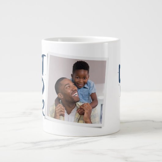 Beste vader ooit moderne Vaderdag voor fotomarine Grote Koffiekop (Voorkant)