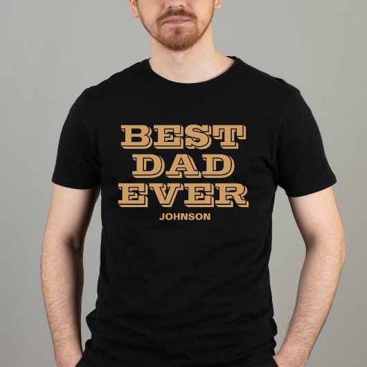Beste vader ooit moderne zwarte en gouden Vaderdag T-shirt