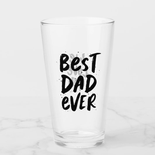 Beste vader ooit moderne zwarte Vaderdag cadeau Glas (Voorkant)