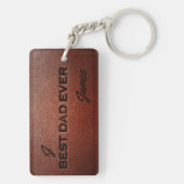 Beste vader ooit monogram naam gepersonaliseerd sleutelhanger (achterkant)