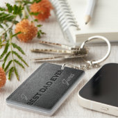 Beste vader ooit monogram naam gepersonaliseerde s sleutelhanger (Voorkant Rechts)