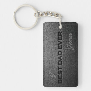 Beste vader ooit monogram naam gepersonaliseerde s sleutelhanger