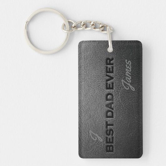 Beste vader ooit monogram naam gepersonaliseerde s sleutelhanger (Voorkant)