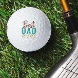 Beste vader ooit Multi Color Typografie Golfballen<br><div class="desc">Vaderdag golfballen voor de beste vader ooit. Dit stijlvolle typografische ontwerp heeft een kleurenpalet roestbruin,  blauwgroen en geel goud. Een heerlijk waardevol cadeau voor vader op elk moment van het jaar.</div>