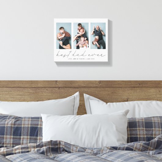 Beste vader ooit | Multi Photo Vaderdag Keepomwill Canvas Afdruk (Insitu (Slaapkamer))