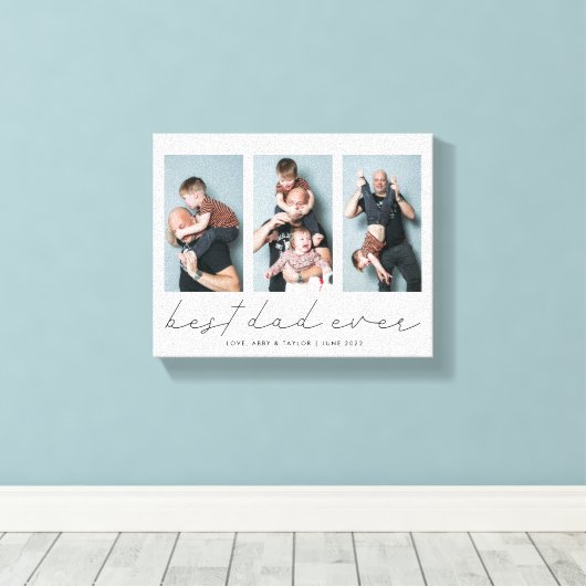 Beste vader ooit | Multi Photo Vaderdag Keepomwill Canvas Afdruk (Insitu (Houten vloer))