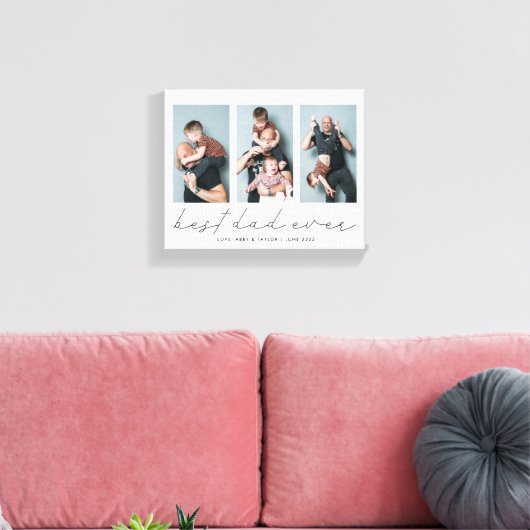 Beste vader ooit | Multi Photo Vaderdag Keepomwill Canvas Afdruk (Insitu (Woonkamer))