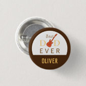 Beste vader ooit Muziek Guitar Modern Cool Fathers Ronde Button 3,2 Cm (Voorkant /achterkant)