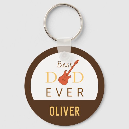 Beste vader ooit muziek Modern Trendy Cool Fathers Sleutelhanger (Voorkant)