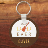 Beste vader ooit muziek Modern Trendy Cool Fathers Sleutelhanger (Voorkant)