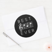 Beste vader ooit Muzieknoten Funny Fathers Day Ronde Sticker (Envelop)