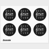 Beste vader ooit Muzieknoten Funny Fathers Day Ronde Sticker (Vel)