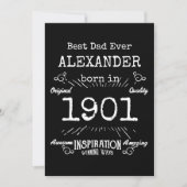 Beste vader ooit naam geboortejaar kaart (Voorkant)