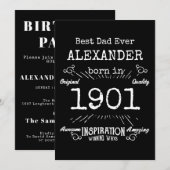 Beste vader ooit naam geboortejaar kaart (Voorkant / Achterkant)