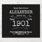 Beste vader ooit naam geboortejaar  likeurfles etiket (Enkel label)