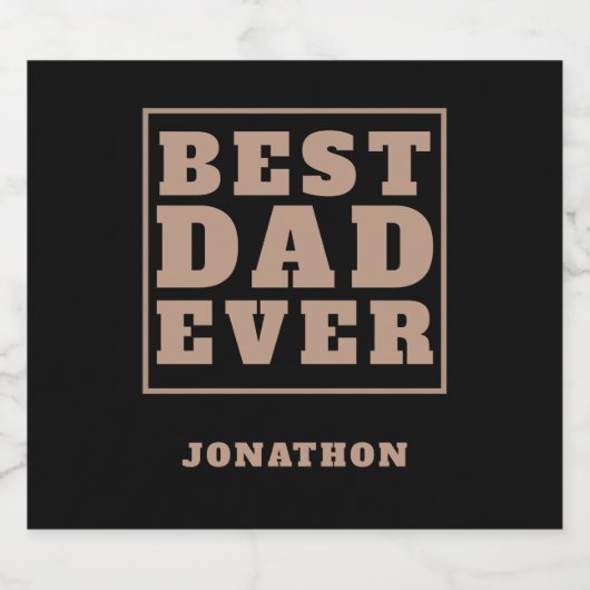 Beste vader ooit naam Typografie Black Bier Etiket (Enkel label)