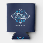 Beste vader ooit naam van honkbal Diamond & monogr Blikjeskoeler (Voorkant)