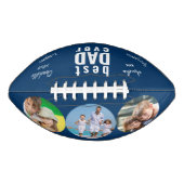 Beste vader ooit Ondertekend Foto Blauw Aangepast American Football (Voorkant)
