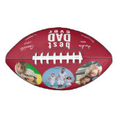 Beste vader ooit Ondertekend Foto Rood Aangepast American Football (Voorkant)