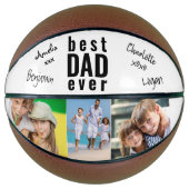 Beste vader ooit Ondertekend Foto White Basketball Basketbal (Voorkant)