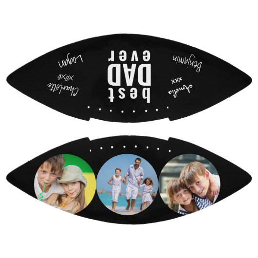 Beste vader ooit Ondertekend Foto zwart, gepersona American Football (Panelen)